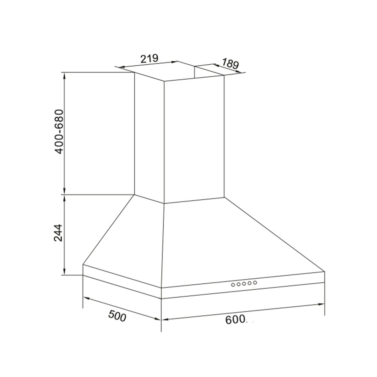 Campana TEM T1ECH A 60cm - Imagen 2